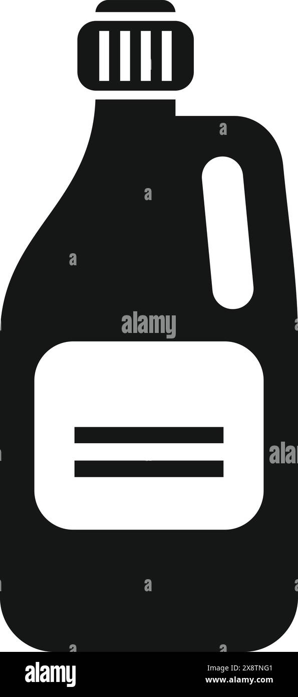 Simplified illustration of a cleaning detergent bottle in black on a ...