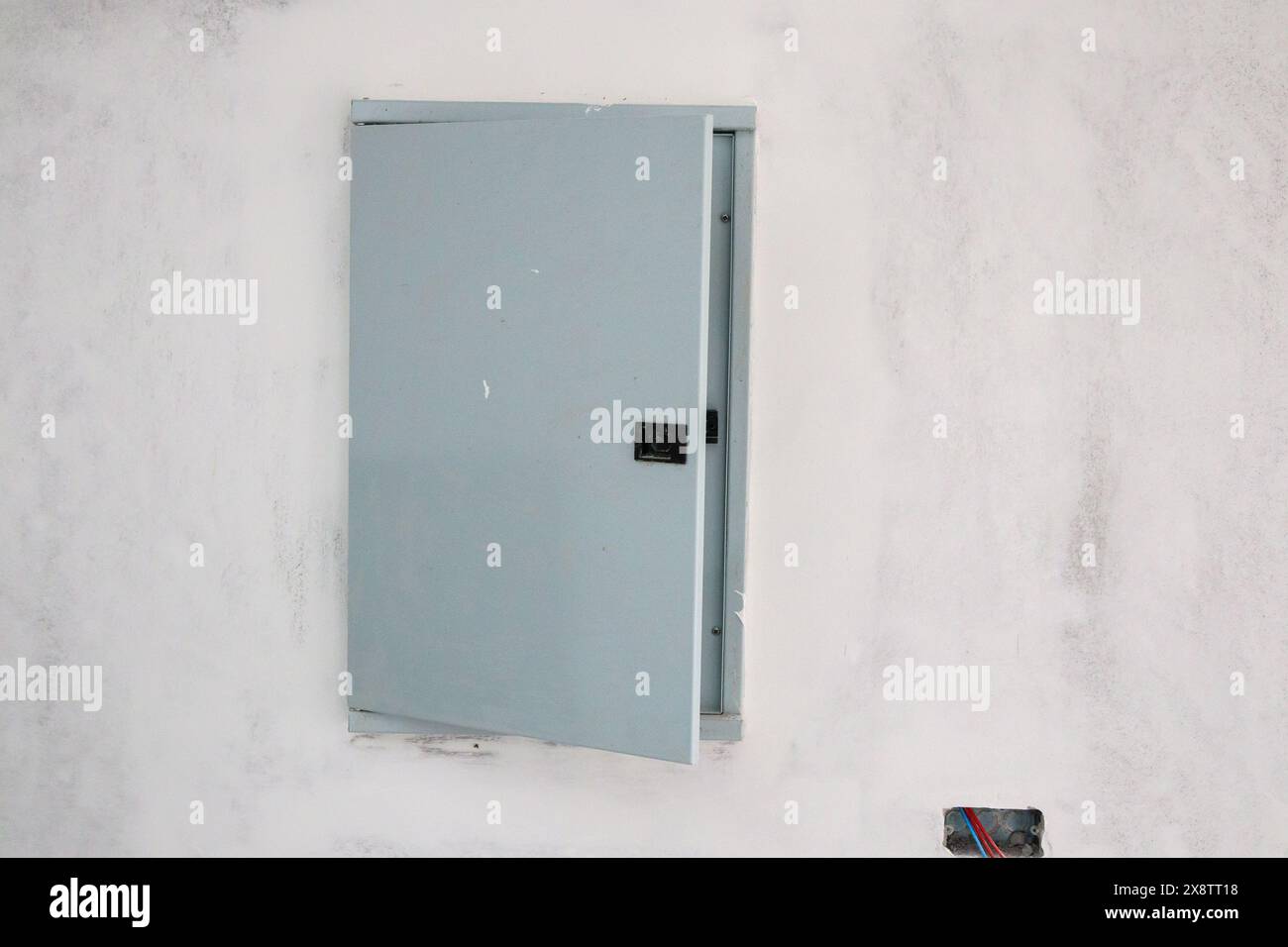 New house construction interior with electric box Stock Photo