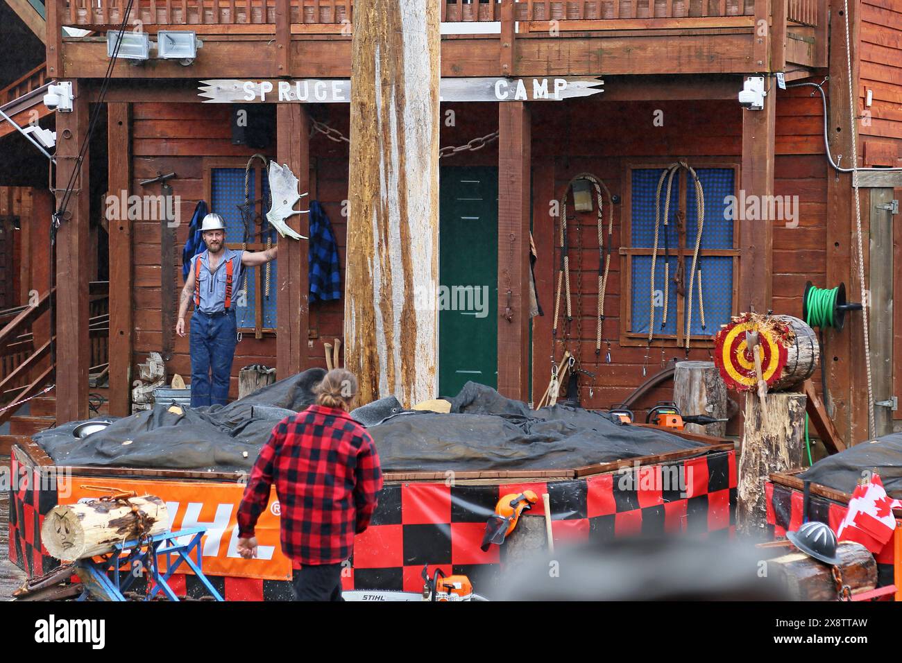 Axe throwing, Great Alaskan Lumberjack Show, Ketchikan, Revillagigedo