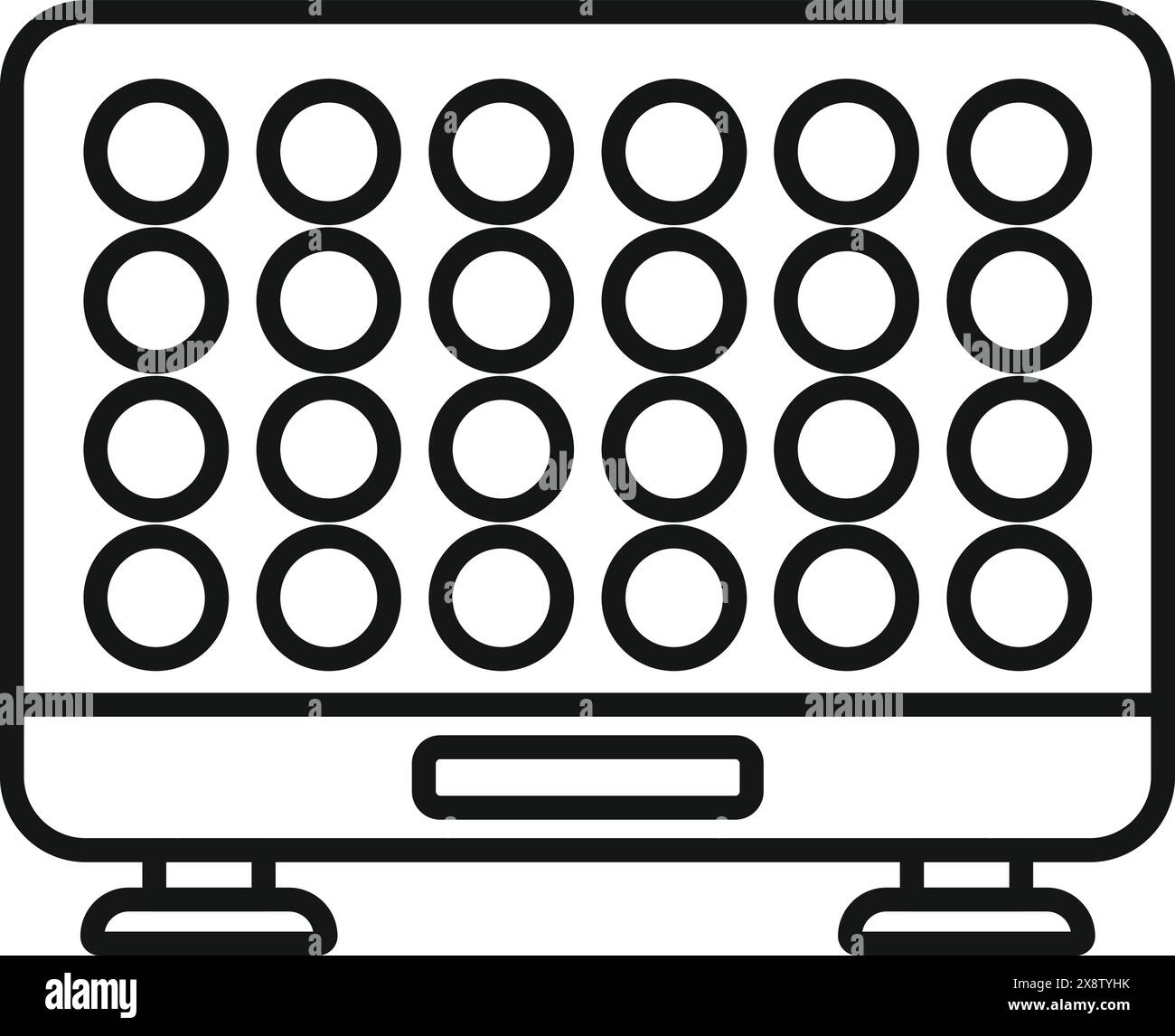 Black and white line art of a stylized computer monitor suitable for web icons Stock Vector