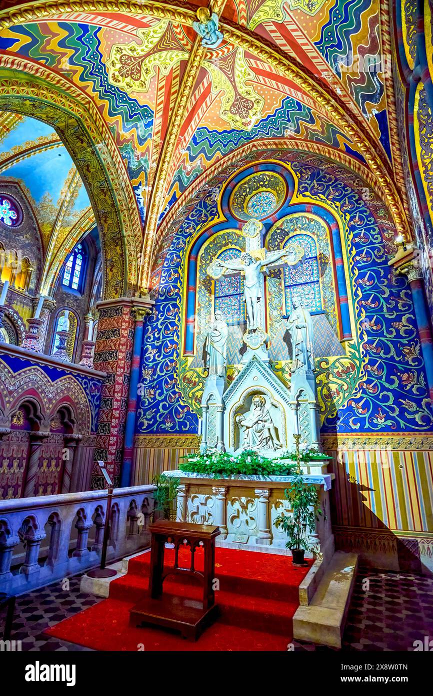 BUDAPEST, HUNGARY - FEBRUARY 28, 2022: Holy Cross Chapel of Matthias Church, on February 21 in Budapest, Hungary Stock Photo