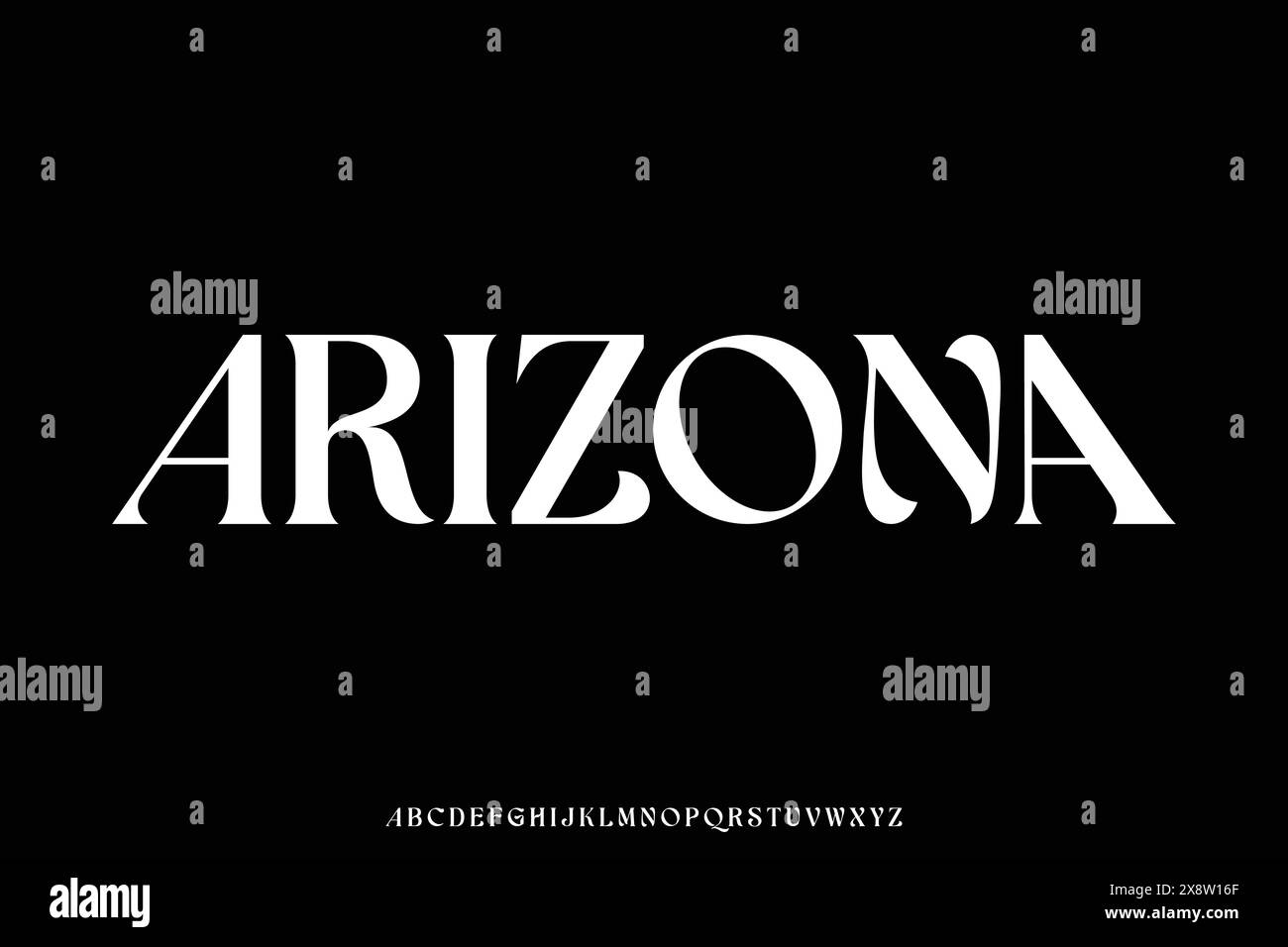 Elegant decorative arizona alphabet display font vector illustration Stock Vector