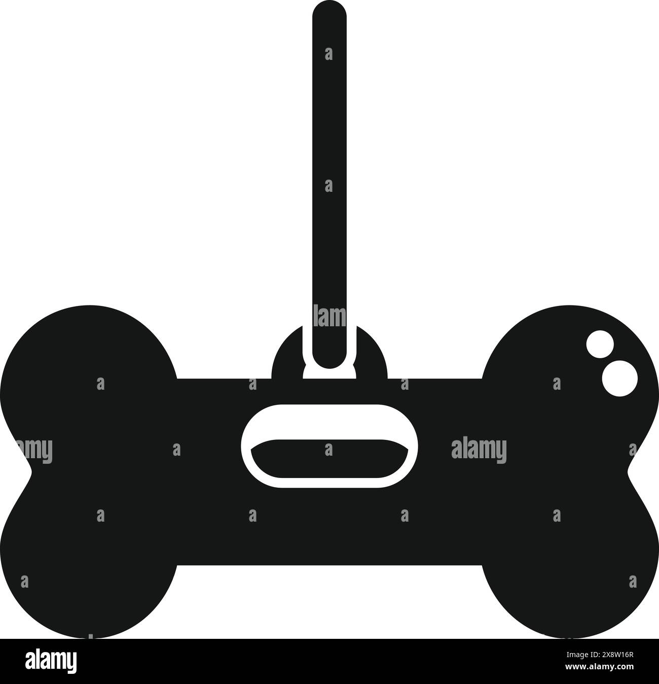 Black silhouette icon of a modern wireless game controller on a white ...