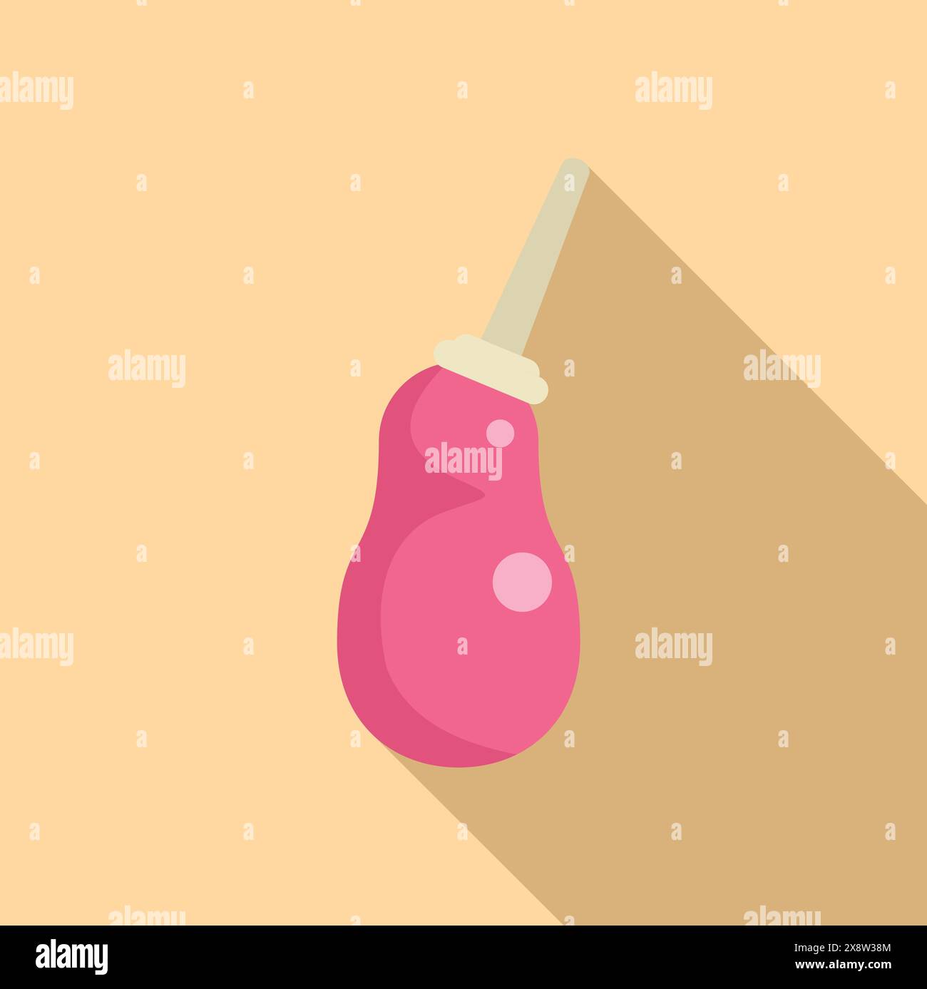 Flat design vector of a baby's feeding bottle in pink with a pastel ...