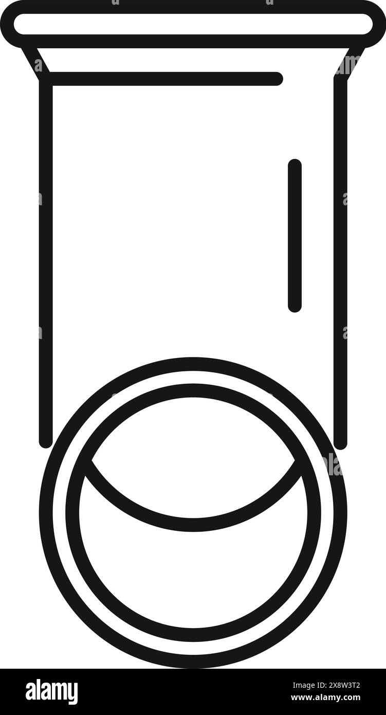 Simple black and white illustration of a lined trash can next to a ...