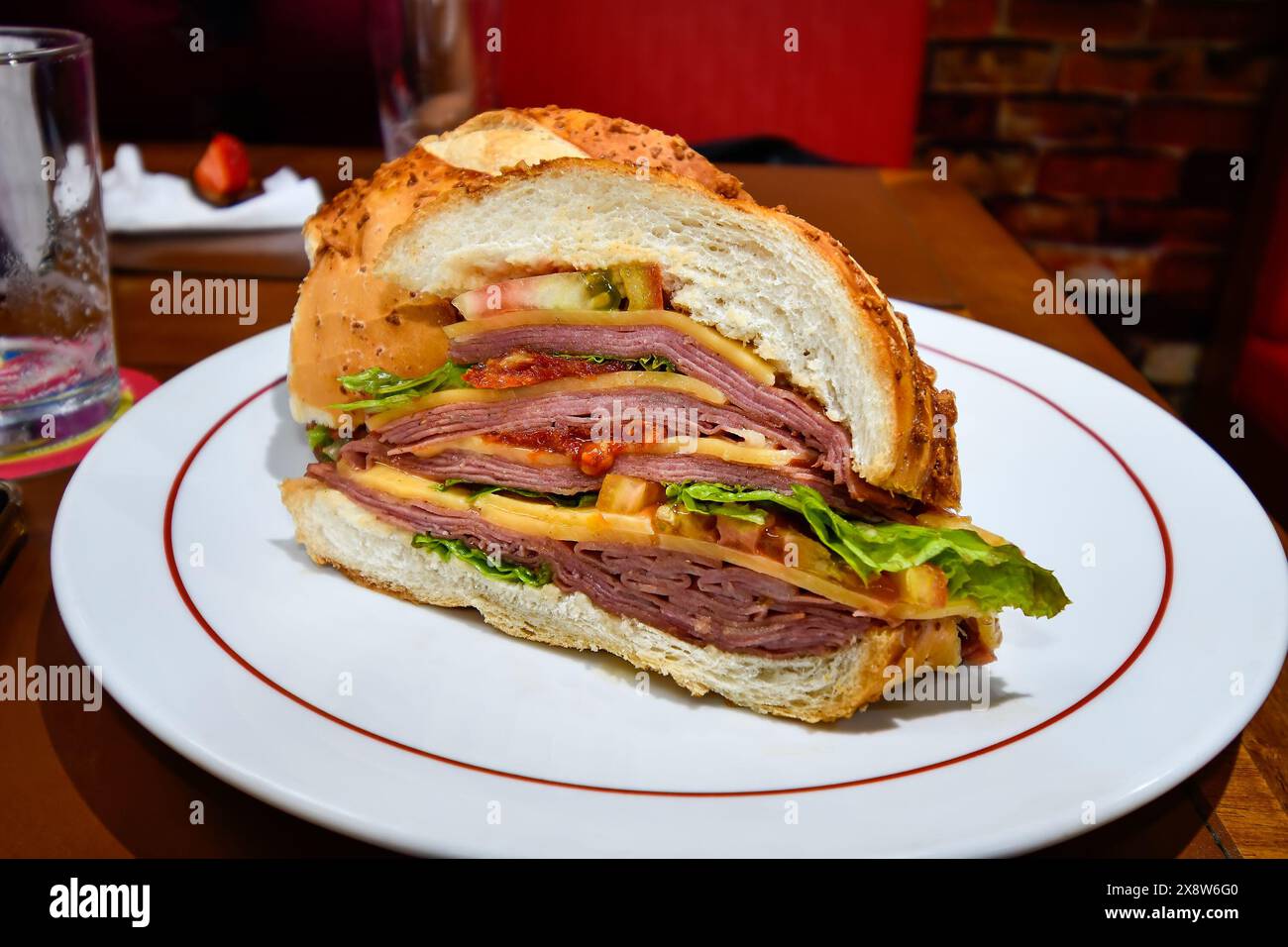 Mortadella sandwich from Mercadao of Sao Paulo. Gastronomic tourist