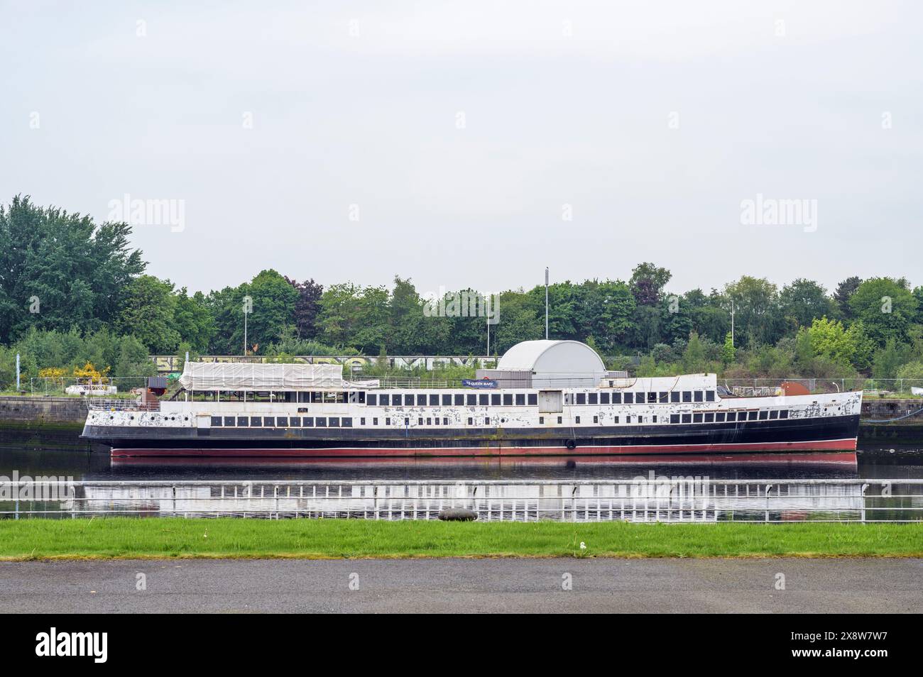 TS Queen Mary moored on the River Clyde at Govan for renovation, Glasgow, Scotland, UK, Europe Stock Photo