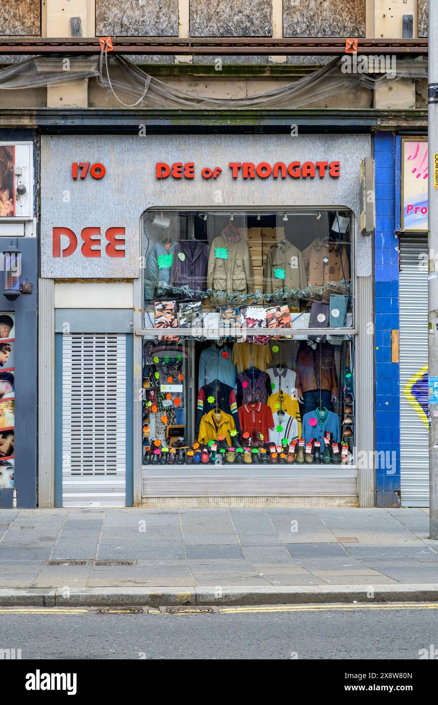 Dee of Trongate a long established vintage and retro clothing retailer, Glasgow, Scotland, UK, Europe Stock Photo