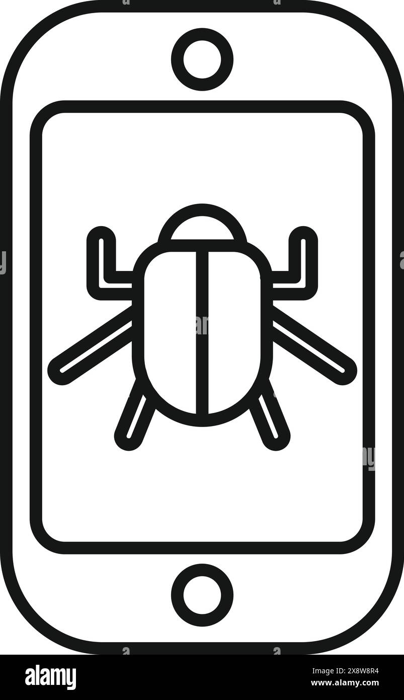 Vector illustration of a bug representing a security threat on a ...