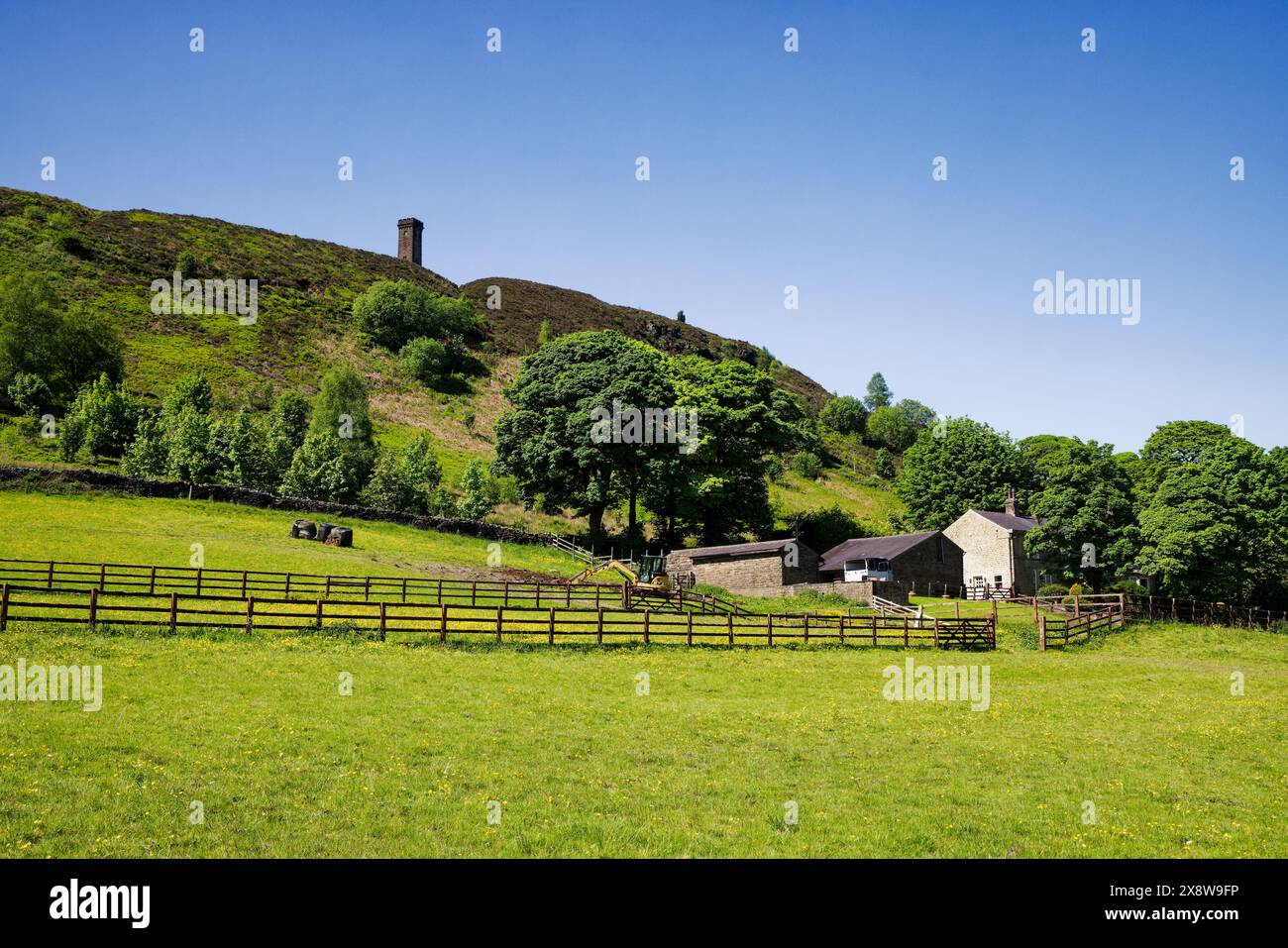 Spring fields at Holcombe Brook Stock Photo - Alamy