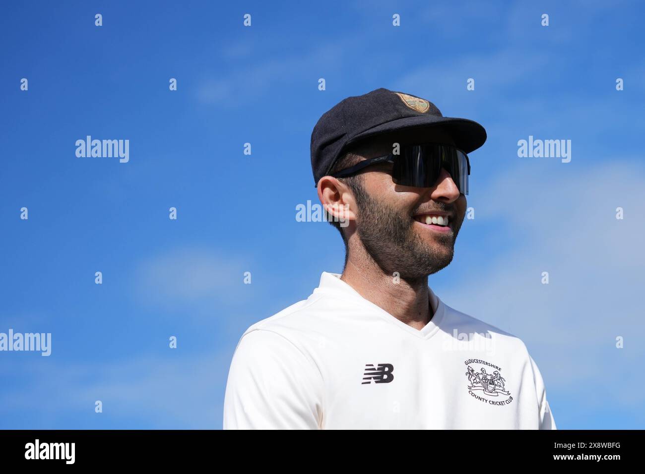 Bristol, UK, 27 May 2024. Gloucestershire's Matt Taylor during the Vitality County Championship match between Gloucestershire and Derbyshire. Credit: Robbie Stephenson/Gloucestershire Cricket/Alamy Live News Stock Photo