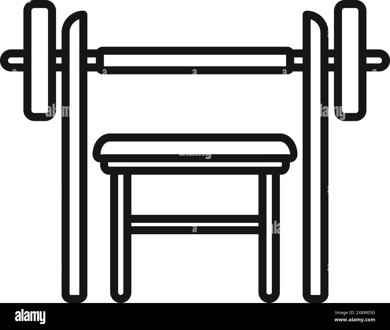 Minimalist and editable bench press vector icon for gym and fitness ...
