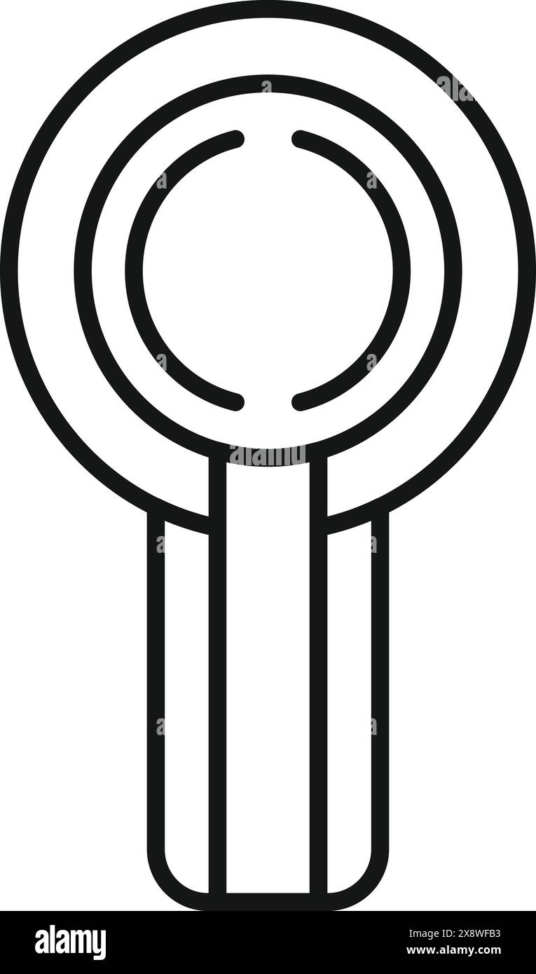 Simple line drawing of a magnifying glass in black and white, suitable ...