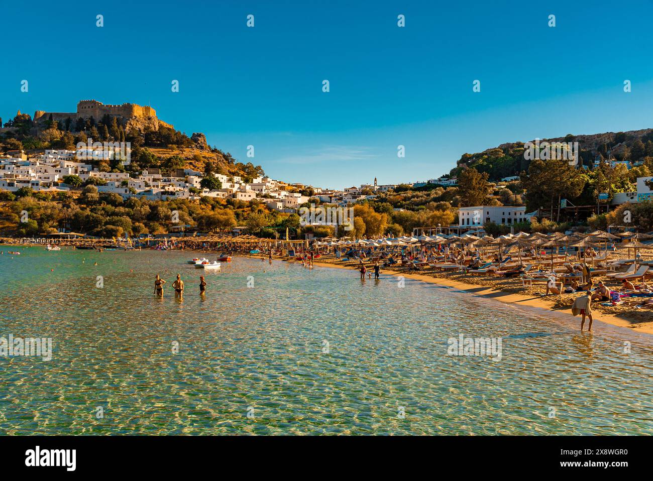 Lindos Rhodwes Greece rhodes lindos swimming hi-res stock photography and images - Alamy