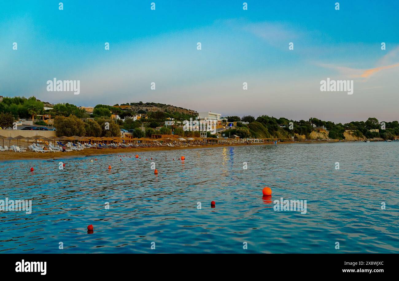 Rhodes, Greece - 21.10.2023: Pefki Beach. Stock Photo