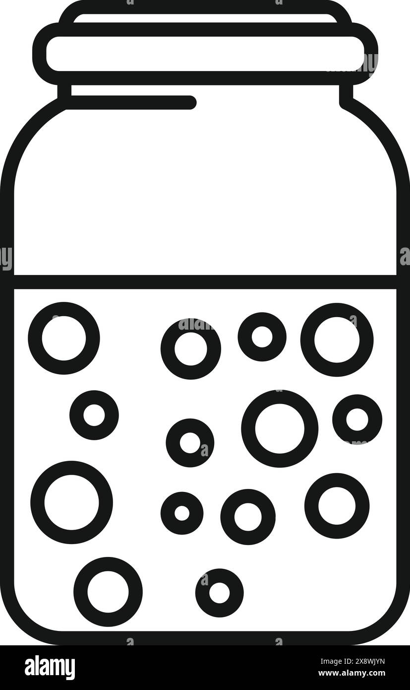 Line art vector illustration of a jar with polka dots, suitable for ...