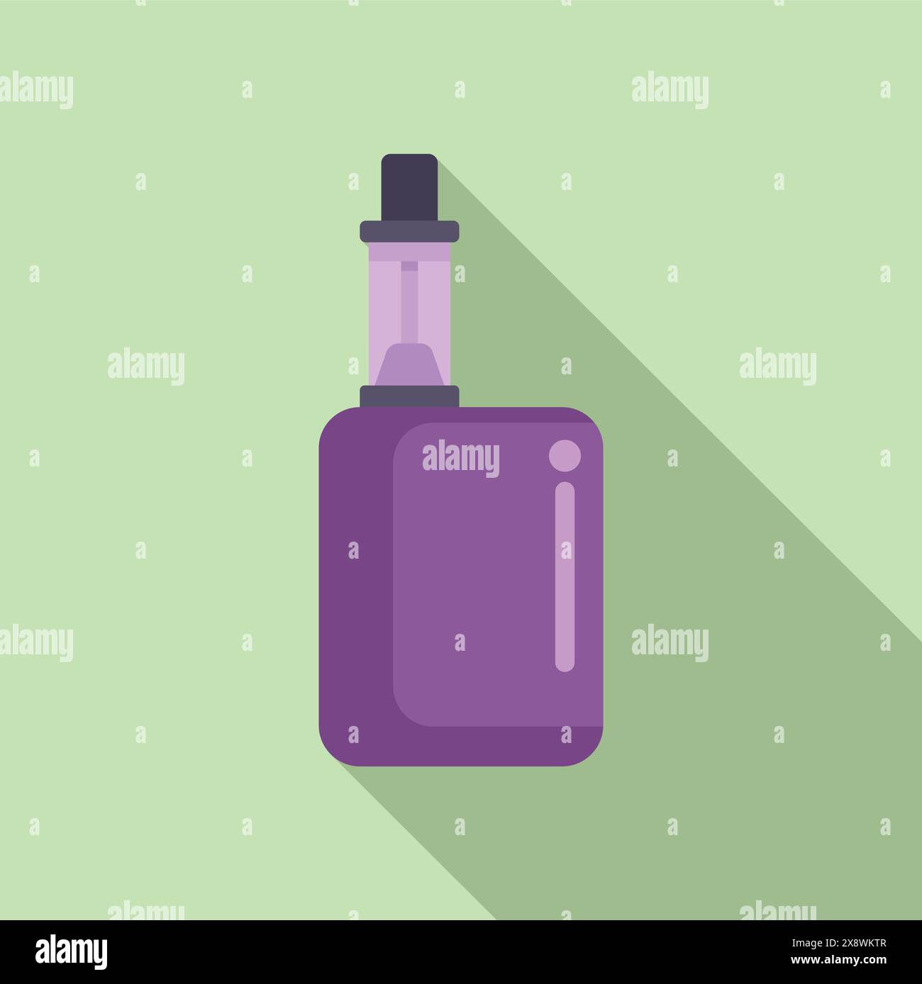 Modern flat design illustration of a purple perfume spray bottle on a pastel background Stock Vector