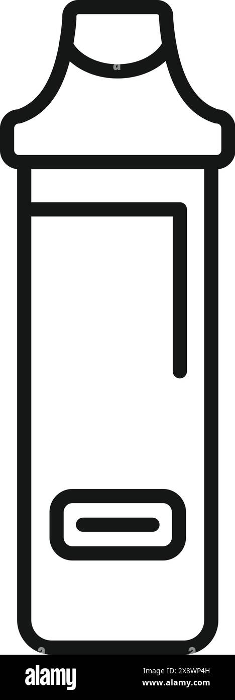 Vector illustration of a marker in a simple line art style, isolated on ...
