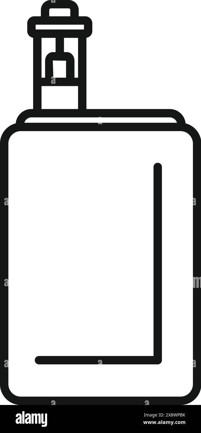 Black and white line art of a simple spray bottle, perfect for icons or ...