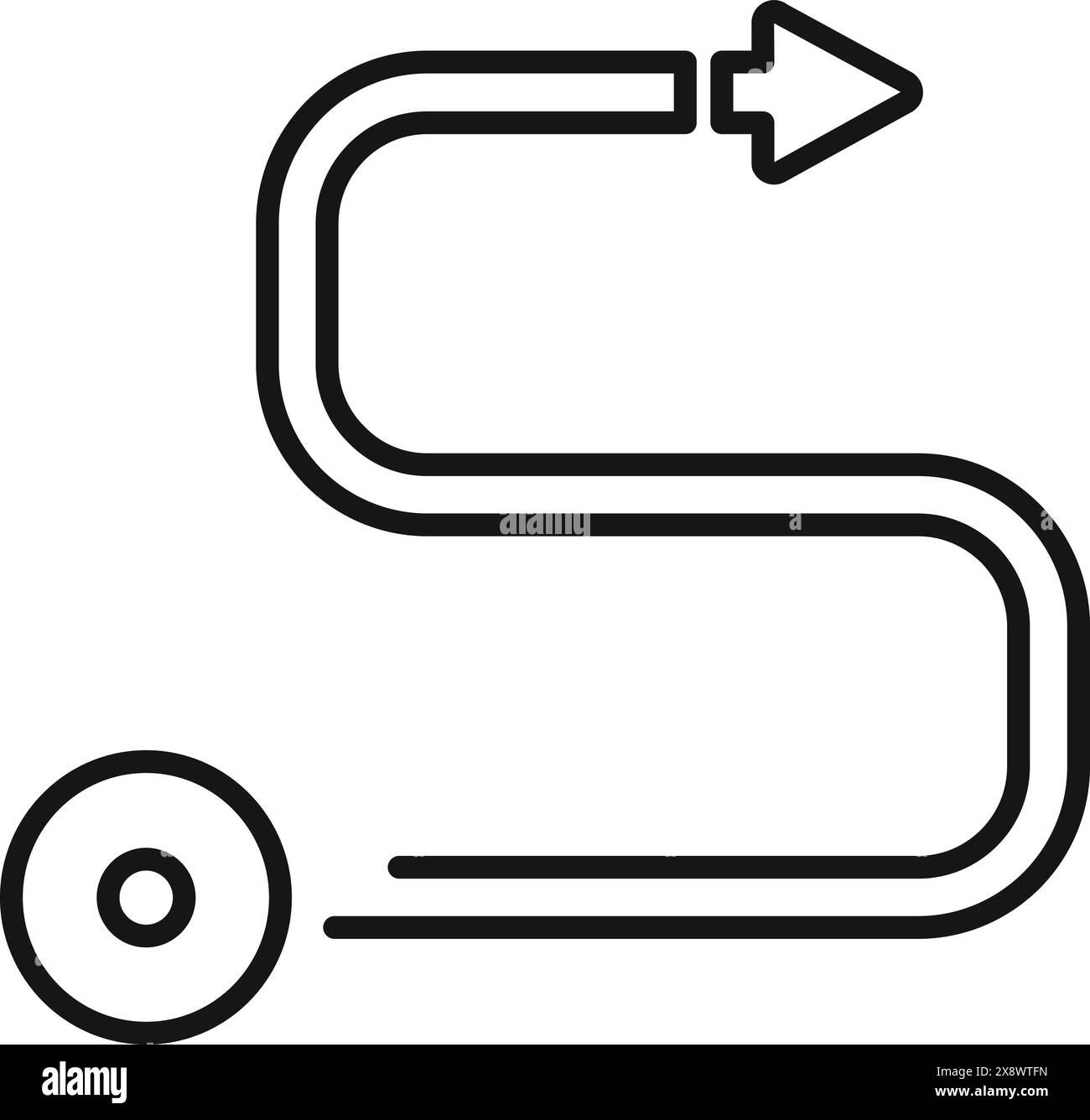 Simple black line art of a stethoscope icon, medical concept symbol ...