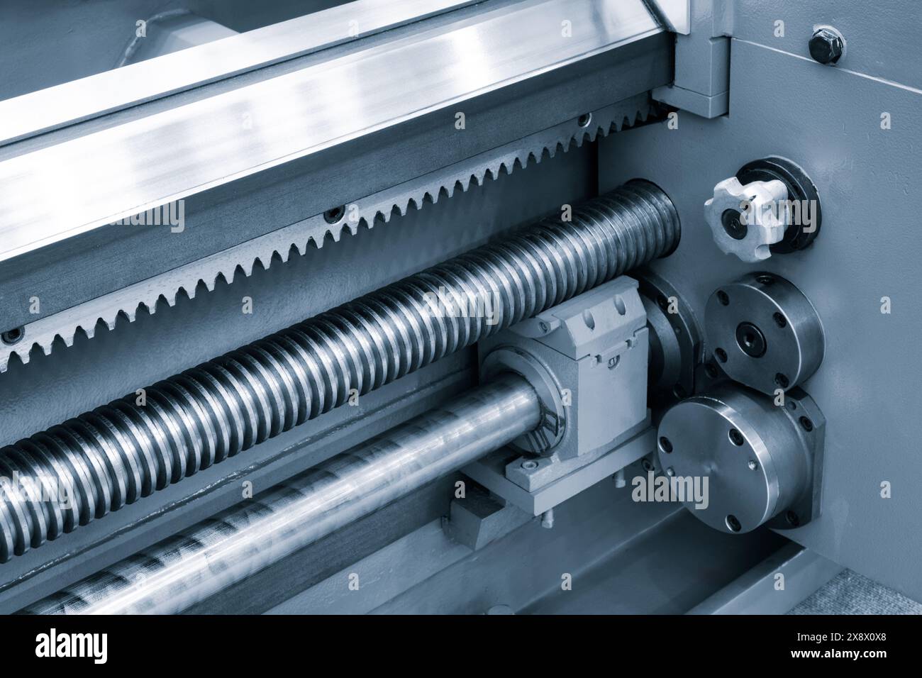 Part of an industrial metal lathe, industrial machine concept Stock ...