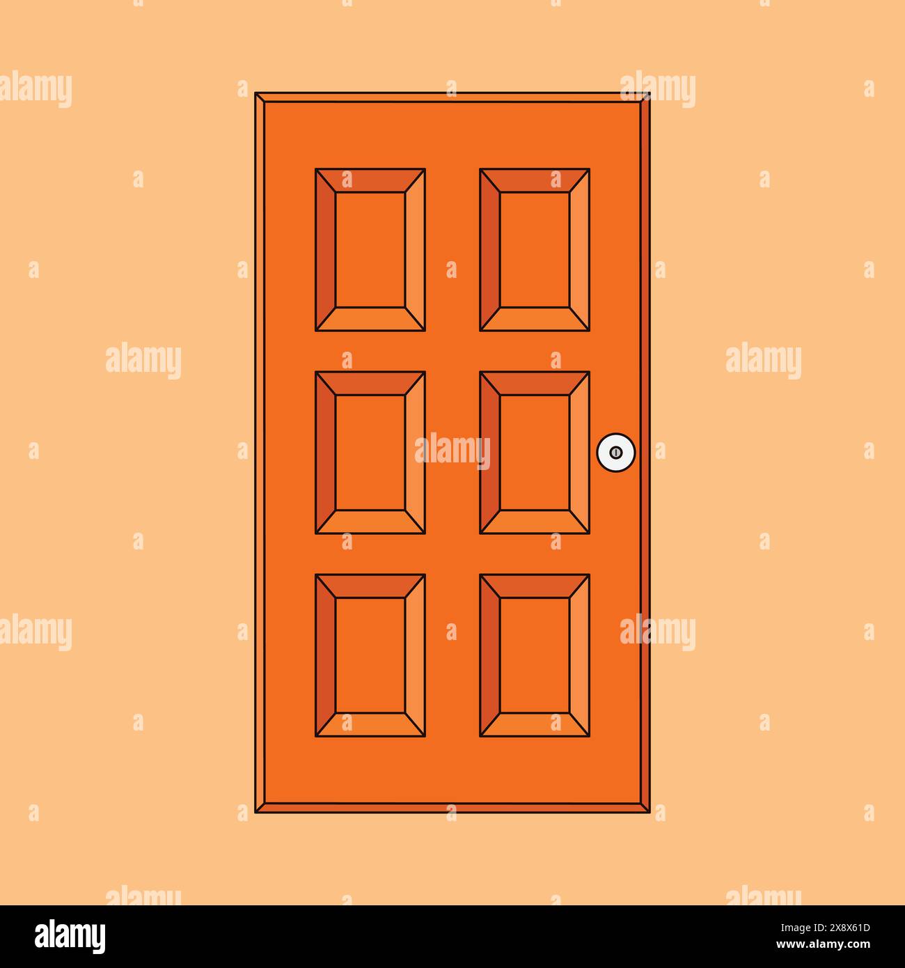 wooden door icon vector. house door illustration. wooden door icon Stock Vector