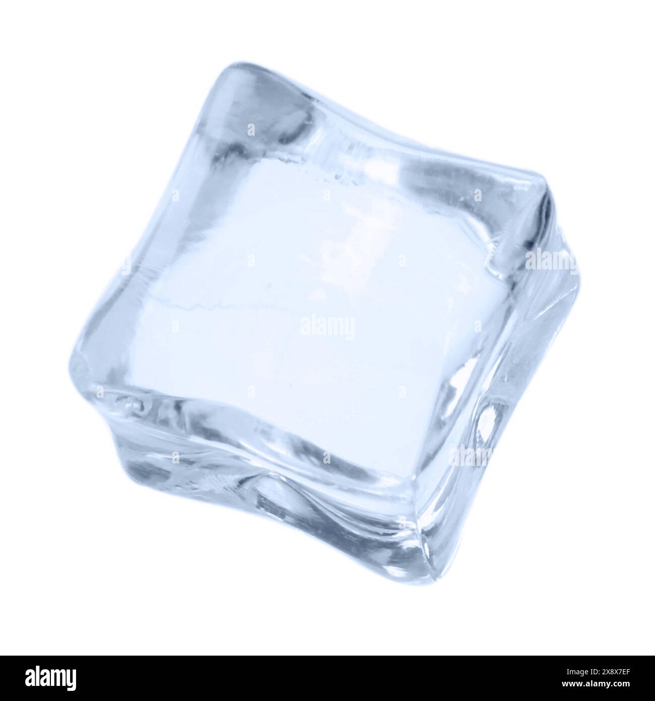 One crystal clear ice cube isolated on white Stock Photo - Alamy