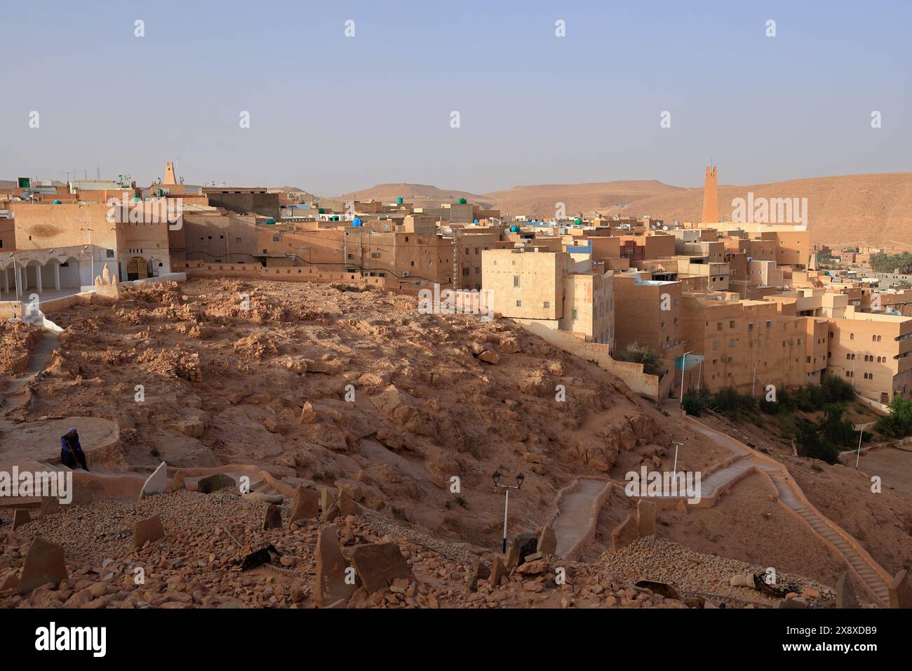 Ksar El Atteuf with its cemetery in foreground. El Atteuf is one of the