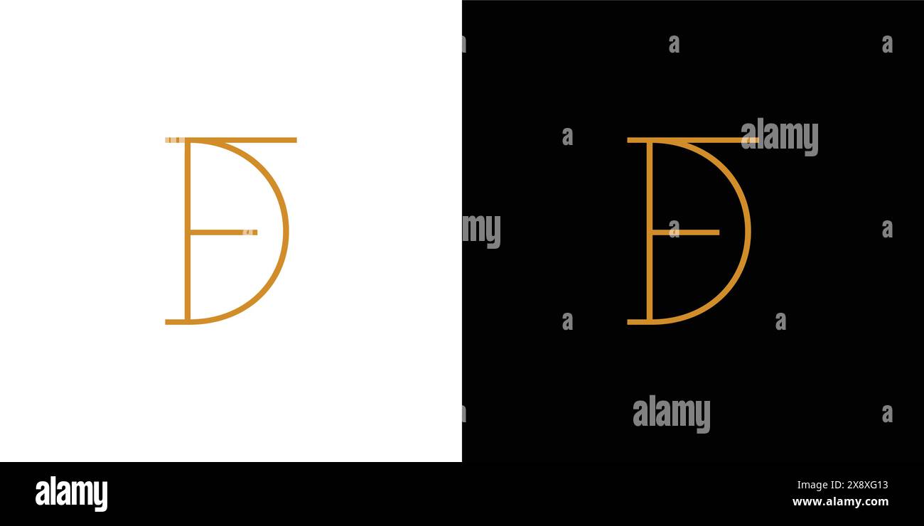 Unique and Modern FD logo design Stock Vector