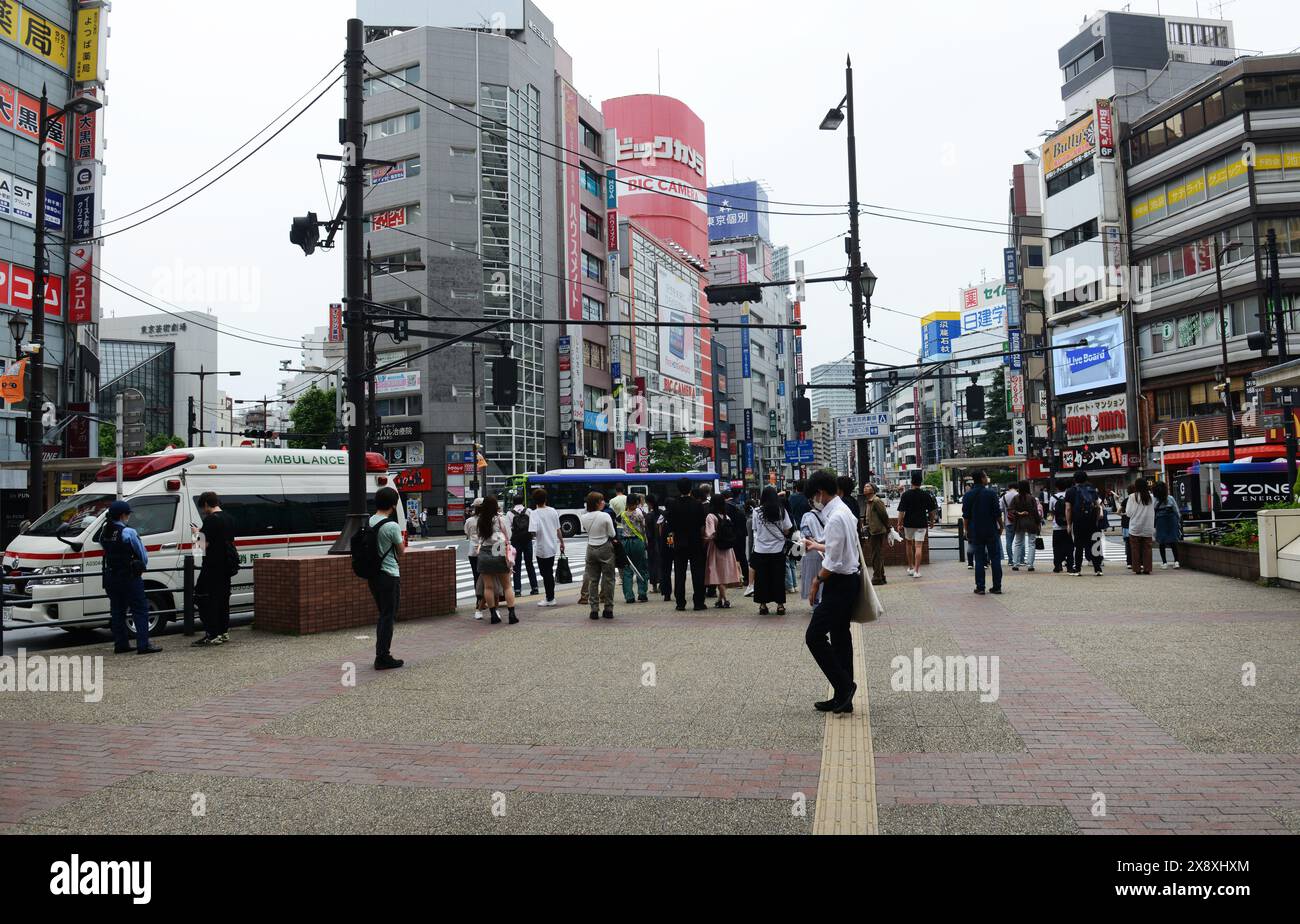 The vibrant streets in Ikebukuro, Tokyo, Japan. Stock Photo