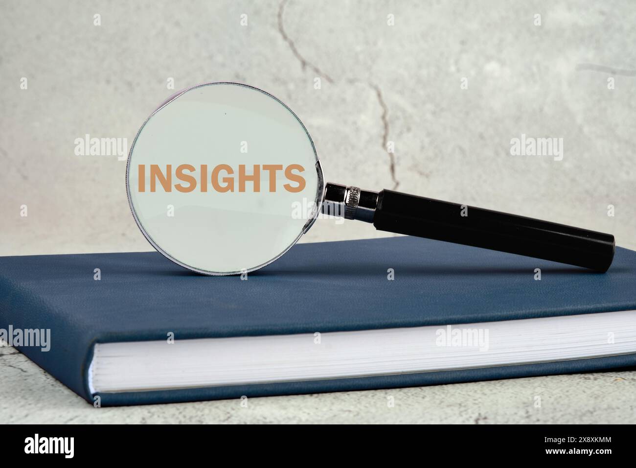 Mindful Perception Concept. INSIGHTS word through a magnifying glass