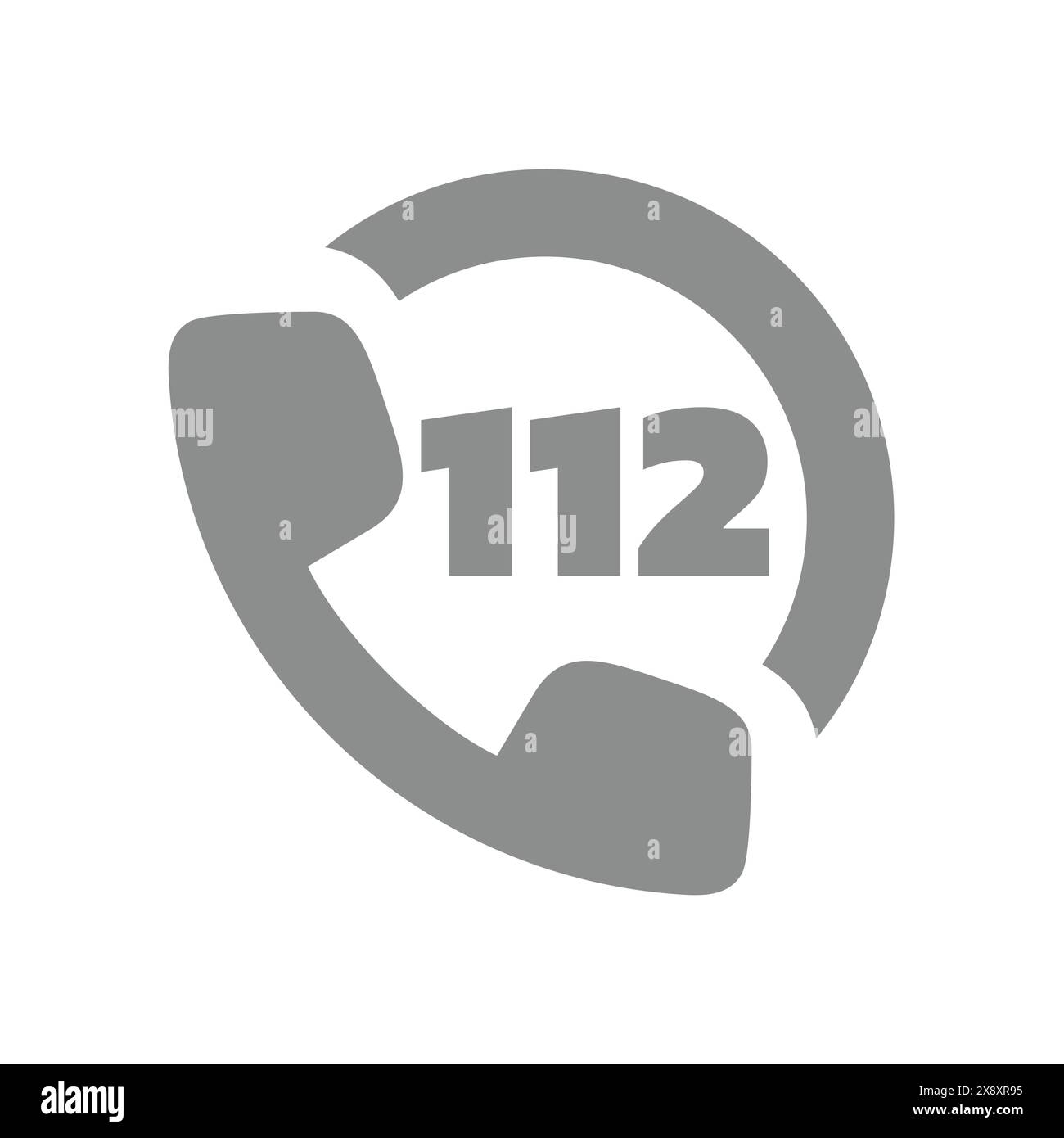 112 emergency telephone number. Fire, ambulance and rescue fist aid call vector icon Stock