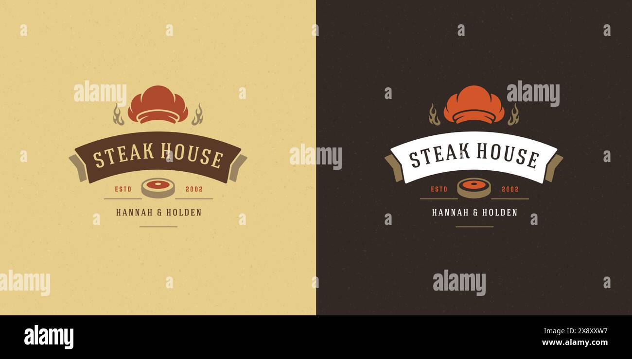 Barbecue logo vector illustration grill house or bbq restaurant menu ...