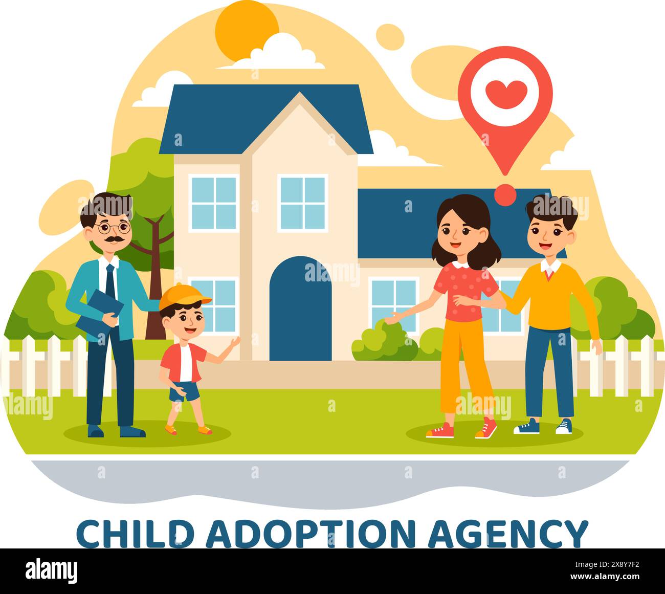 Child Adoption Agency By Taking Kids To Be Raised, Cared And Educated With  Love In Flat Cartoon Hand Drawn Template Illustration Stock Vector Image \u0026  Art - Alamy, image size:1300x1161
