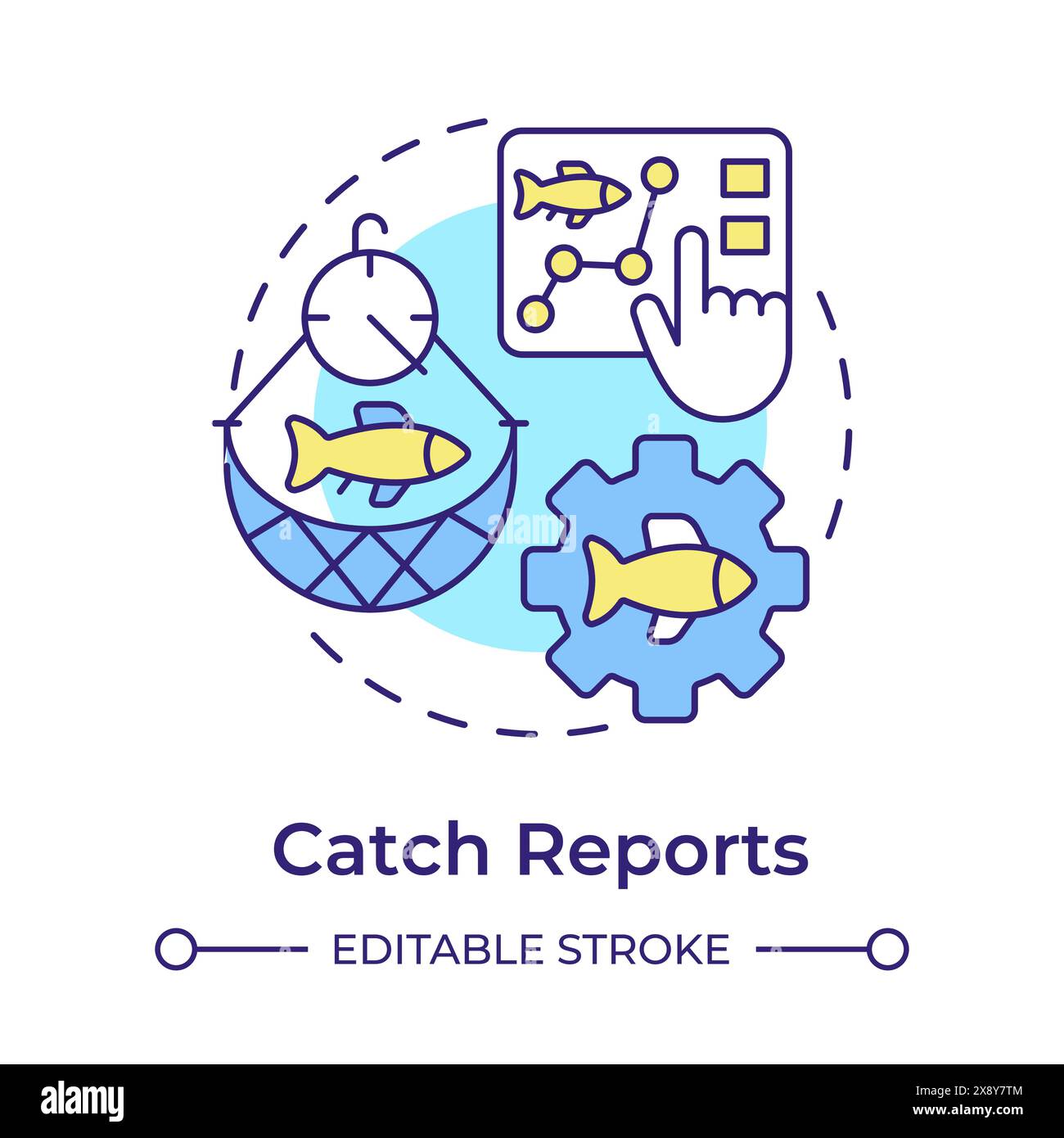 catch-reports-multi-color-concept-icon-stock-vector-image-art-alamy