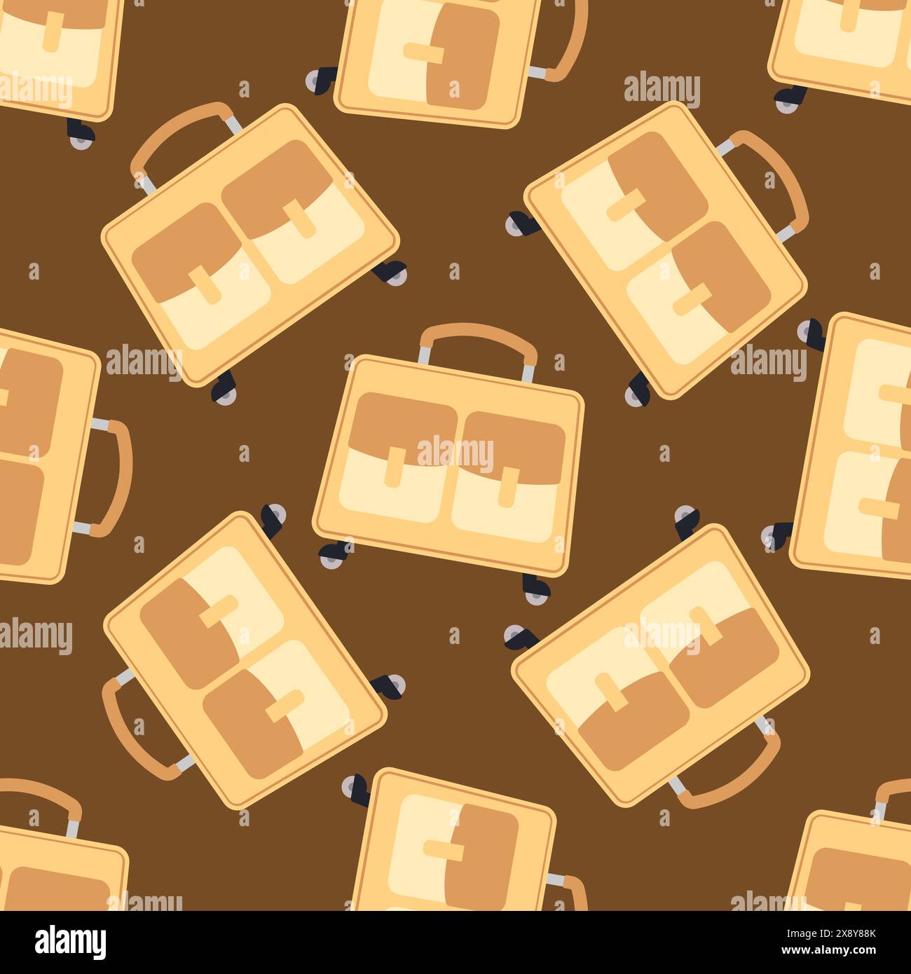 Seamless pattern with travel bag with luggage. Background with suitcase for journey trip. Vector illustration Stock Vector