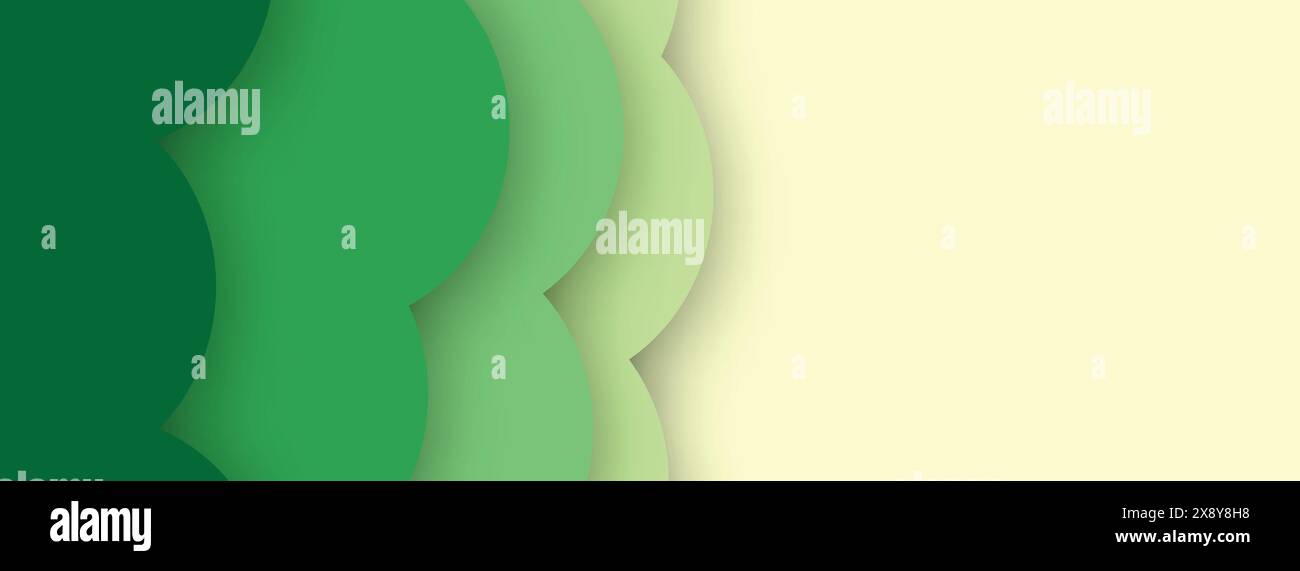 Abstract Background with Green Paper Cut shapes banner design. Vector ...