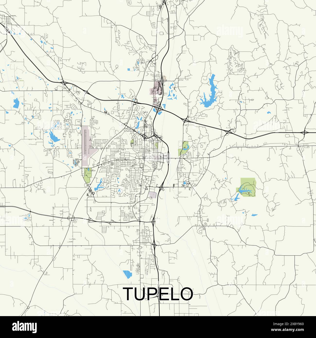 Tupelo mississippi map Stock Vector Images Alamy