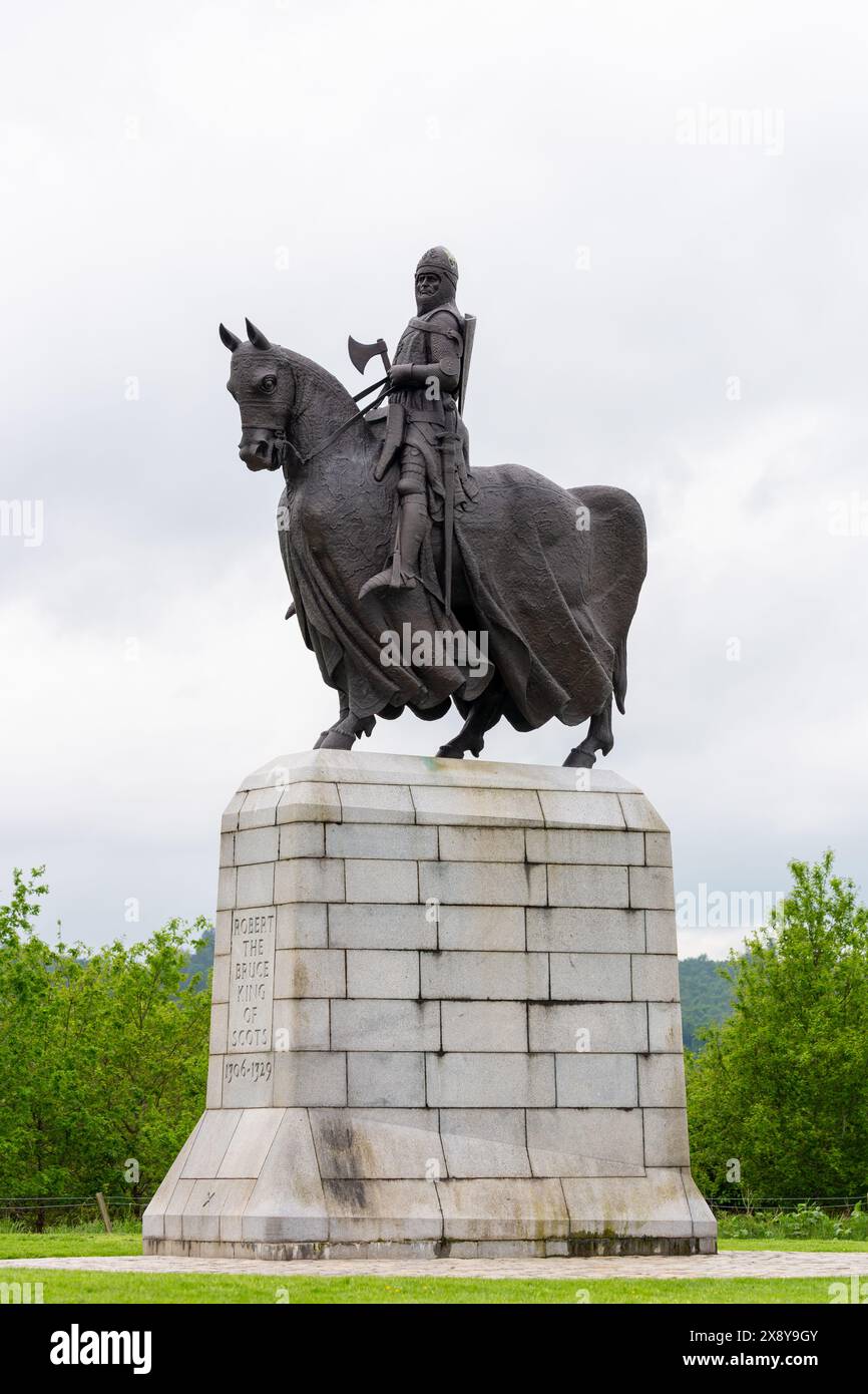 Statue of Robert the Bruce King of Scots, at the monument for the Battle of Bannockburn, Bannockburn Visitor Centre, Stirling Scotland Stock Photo