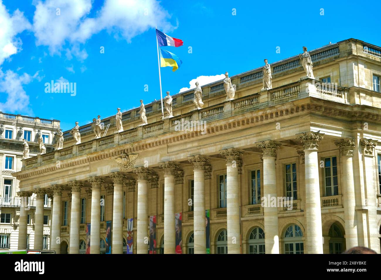 France, Gironde, Bordeaux, area listed as World Heritage by UNESCO, the Golden Triangle, Quinconces district, Place de la Comédie, the Bordeaux Nation Stock Photo