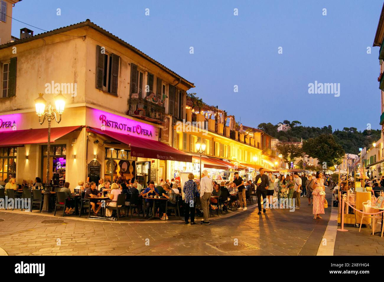 France, Alpes Maritimes, Nice, listed as World Heritage by UNESCO, Rue Saint Francois de Paule street Stock Photo