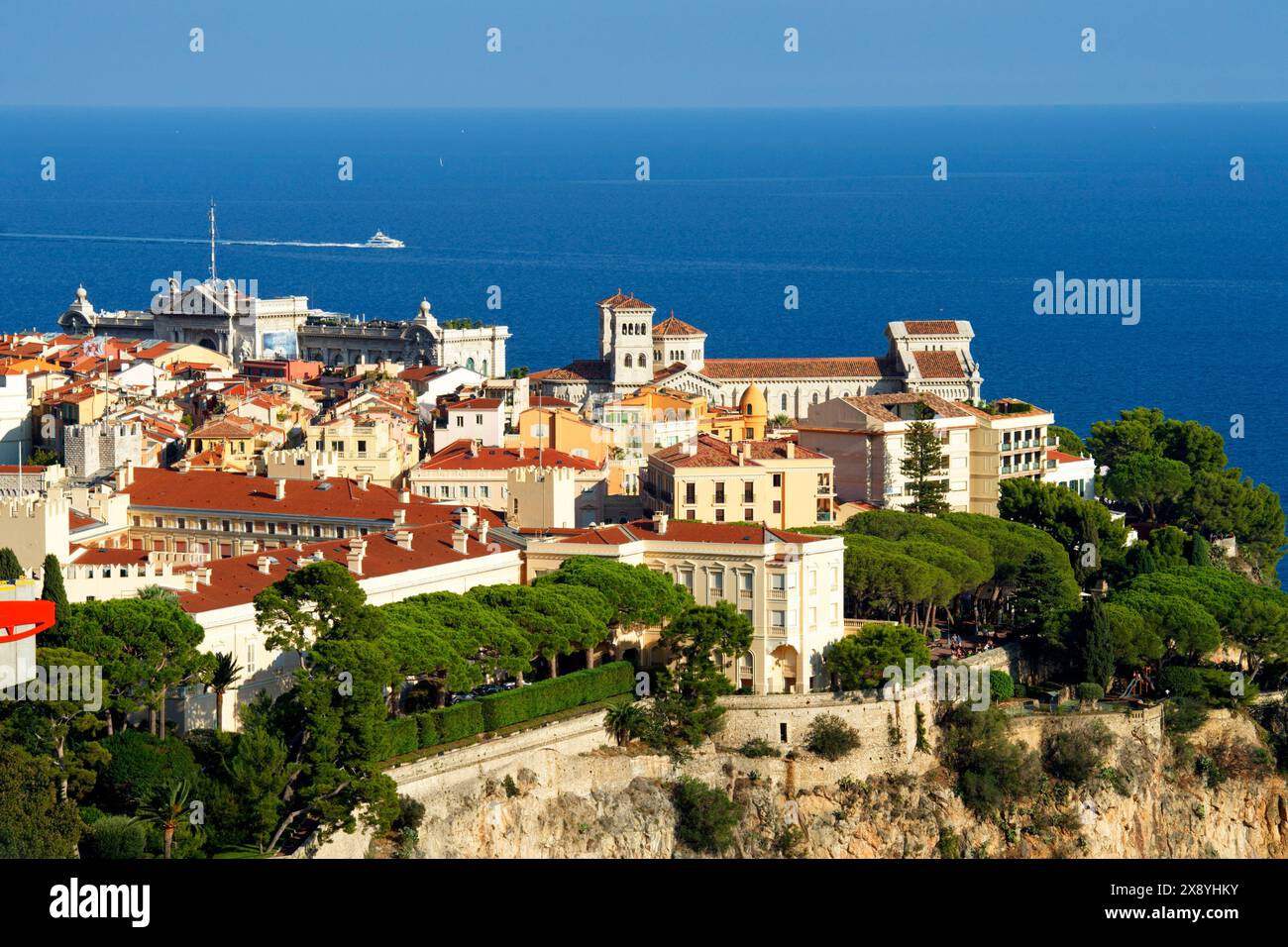 Le Rocher Principality of Monaco, Monaco, the Rock (le Rocher) with the towers of ...