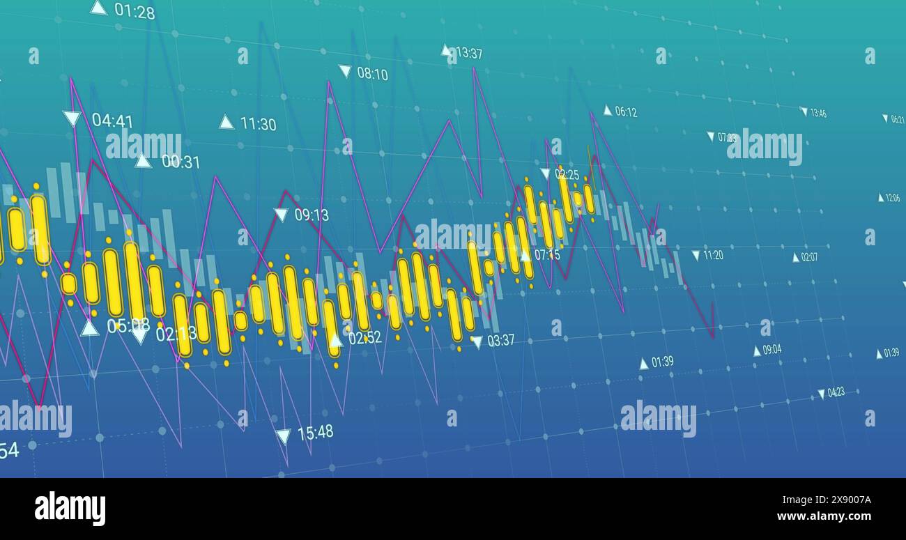 Multiple changing numbers statistical graphs hi-res stock photography ...