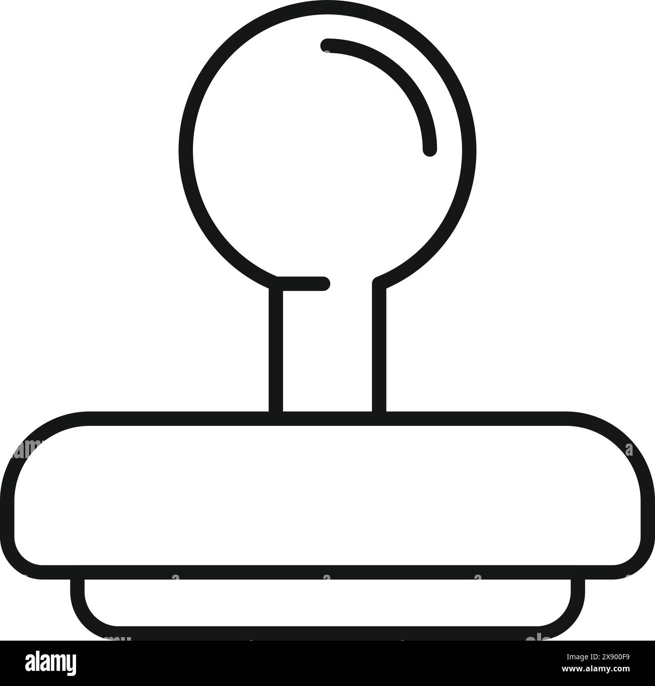 Black and white line art of a classic rubber stamp icon for various ...