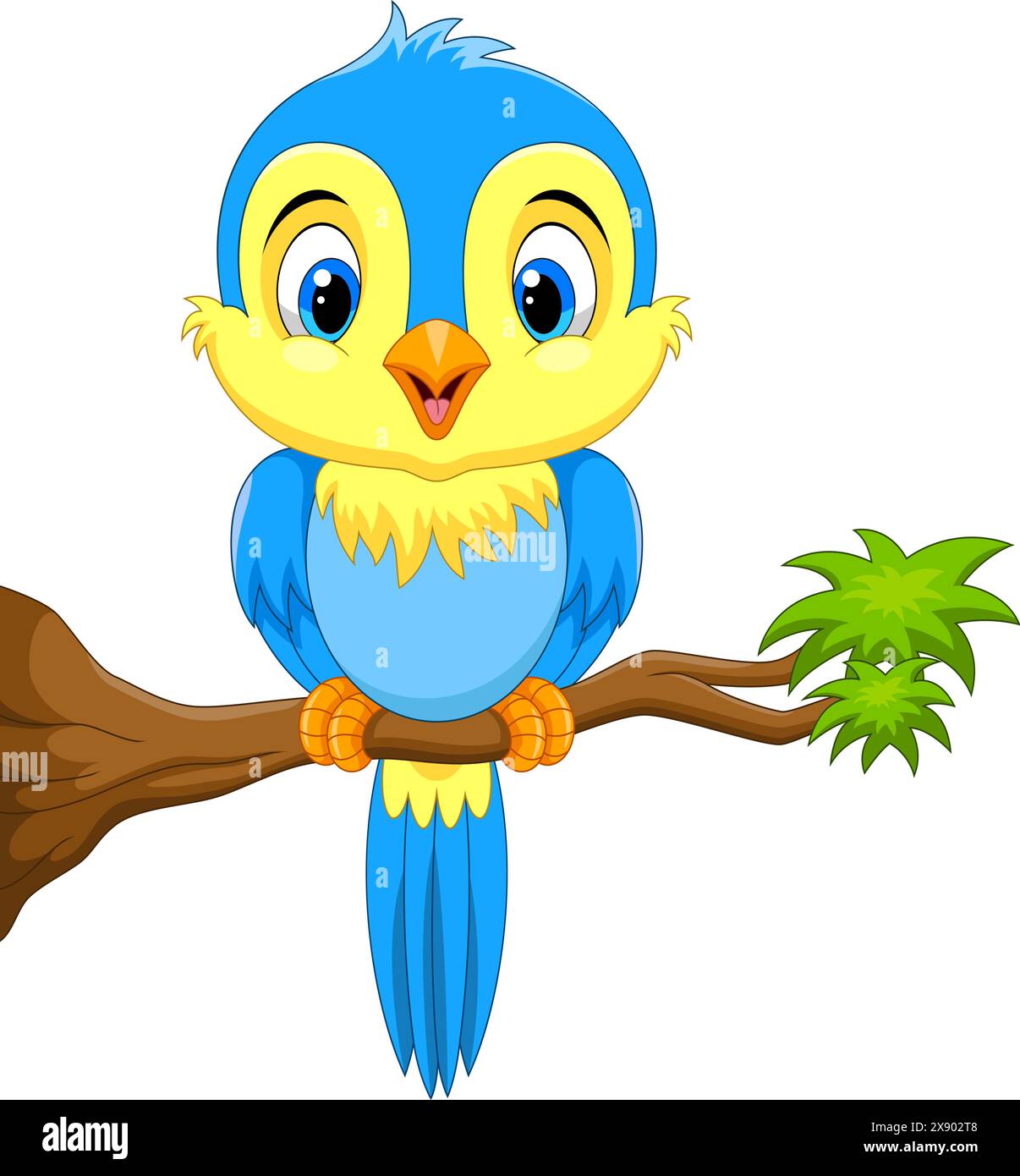 Cute little bird blue Stock Vector Images Alamy