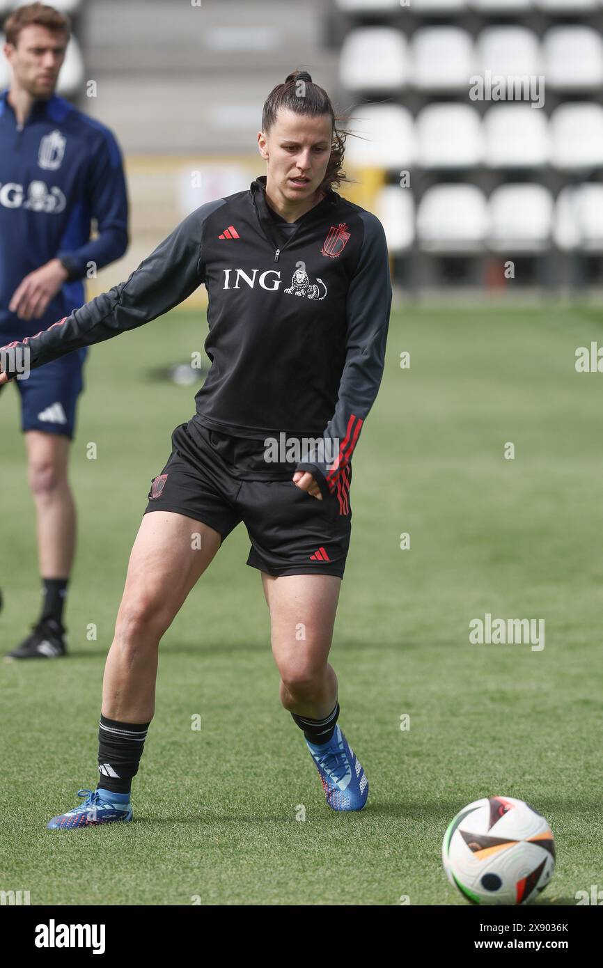 Tubize, Belgium. 28th May, 2024. Laura De Neve pictured during a training session of Belgium's national women's team the Red Flames, on Tuesday 28 May 2024 in Tubize. BELGA PHOTO BRUNO FAHY Credit: Belga News Agency/Alamy Live News Stock Photo