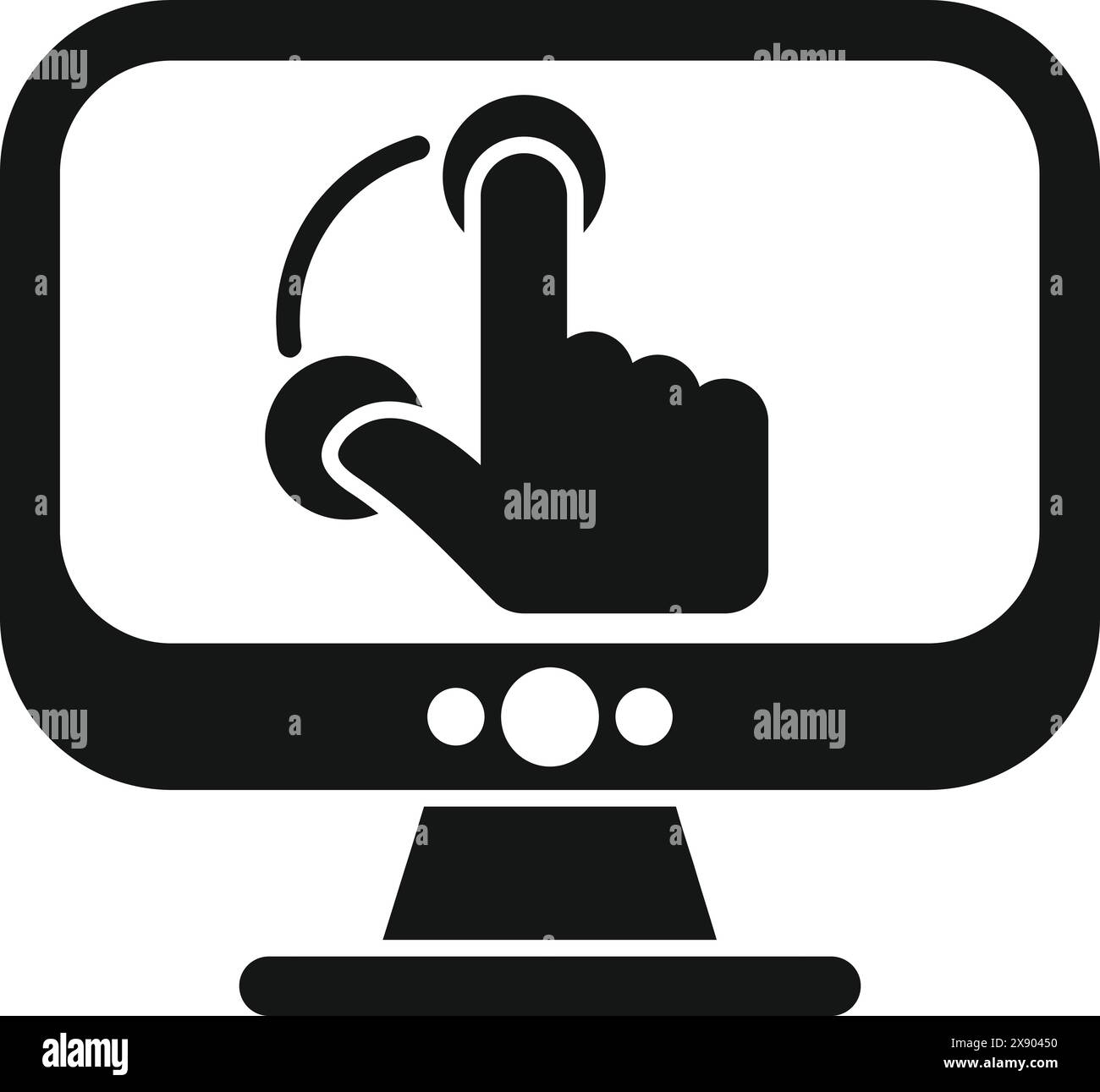 Hand through computer screen Stock Vector Images - Alamy