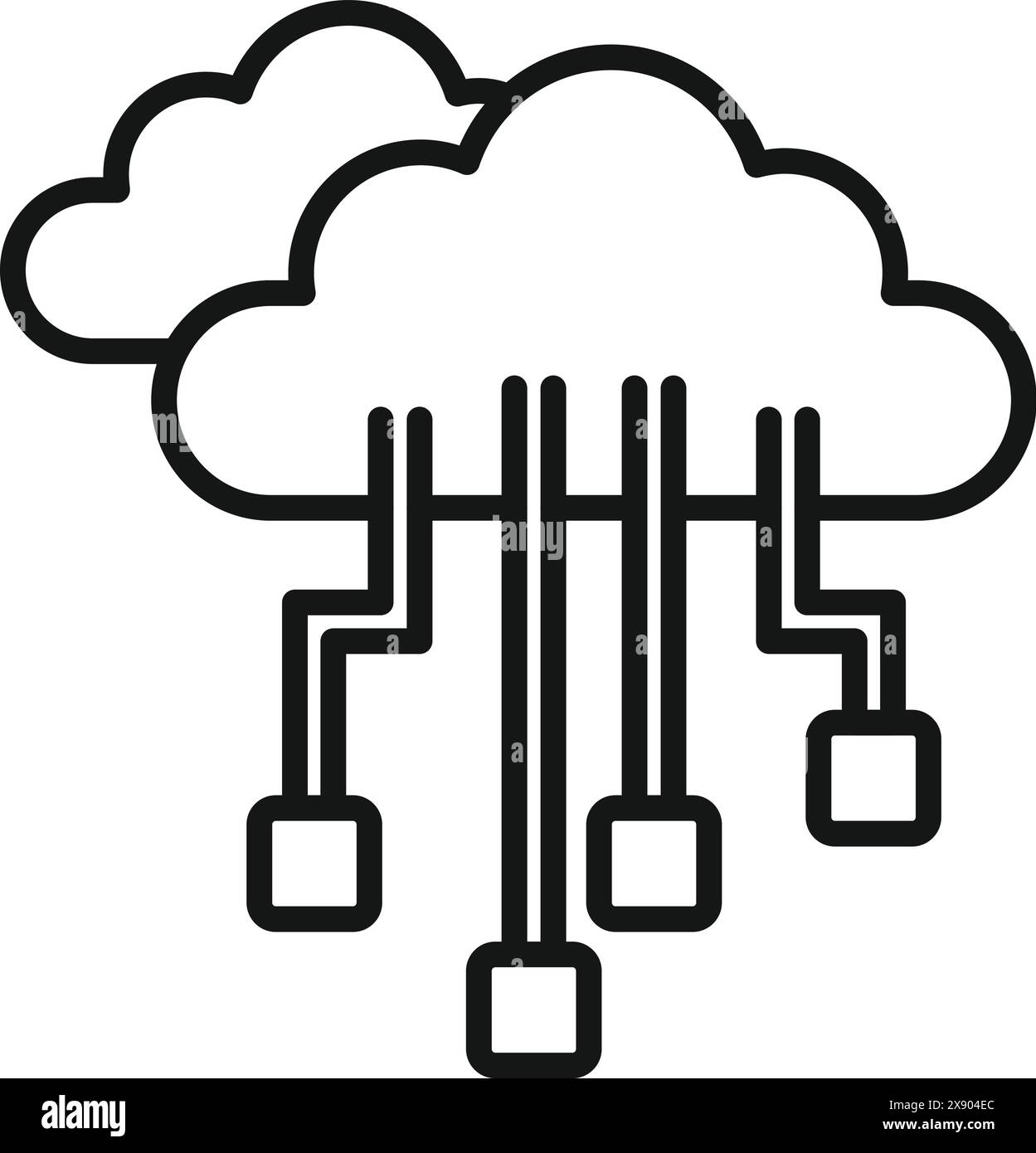Cloud computing industry line Black and White Stock Photos & Images - Alamy