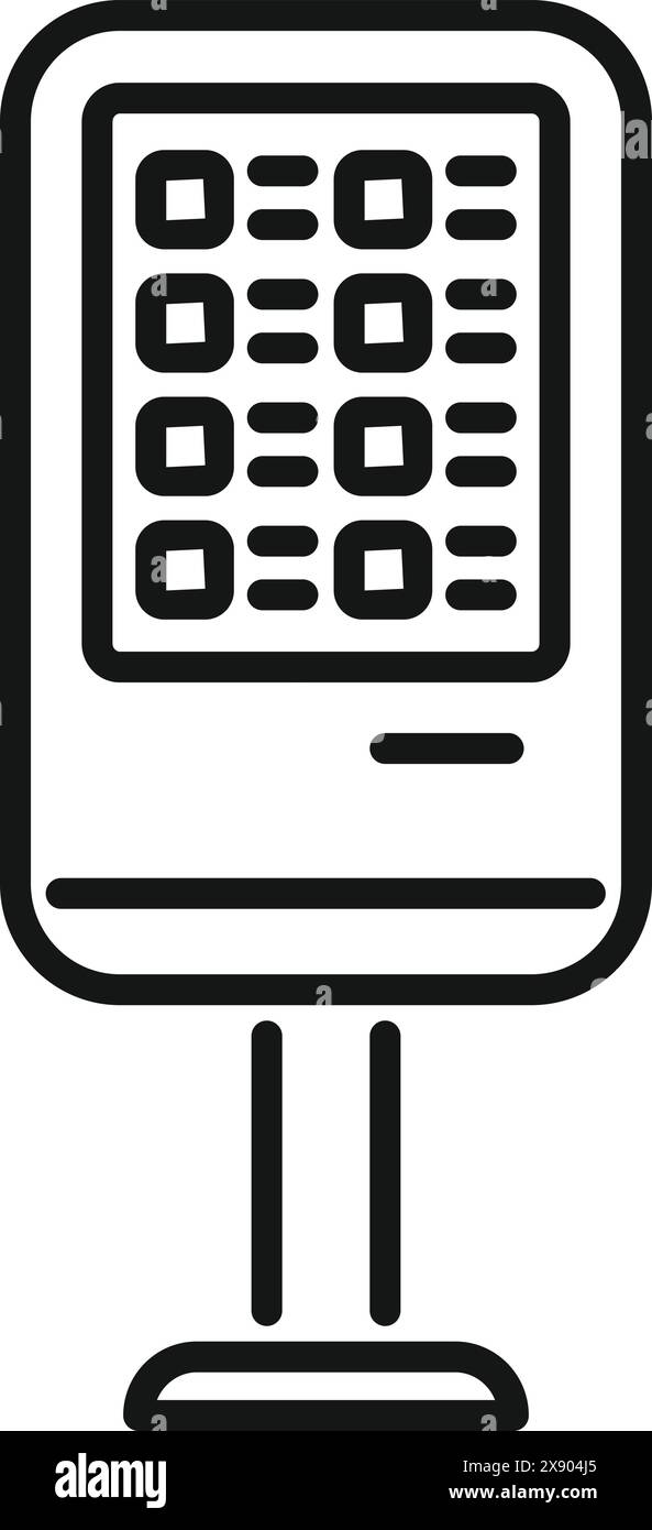Black and white line art vector of a microphone stand, suitable for ...