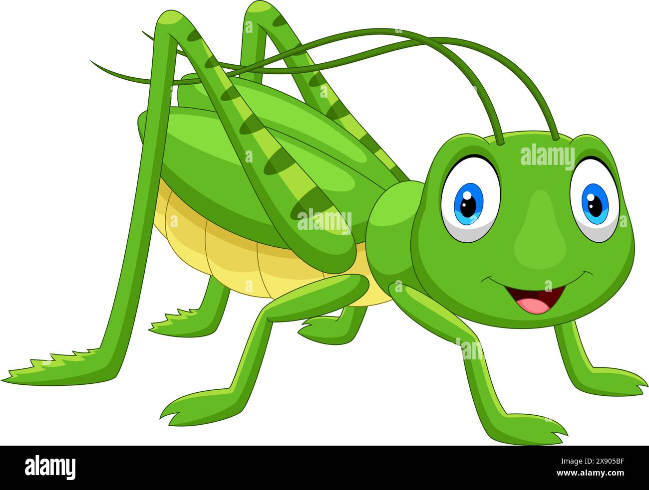 Cute grasshopper cartoon isolated on white background Stock Vector ...